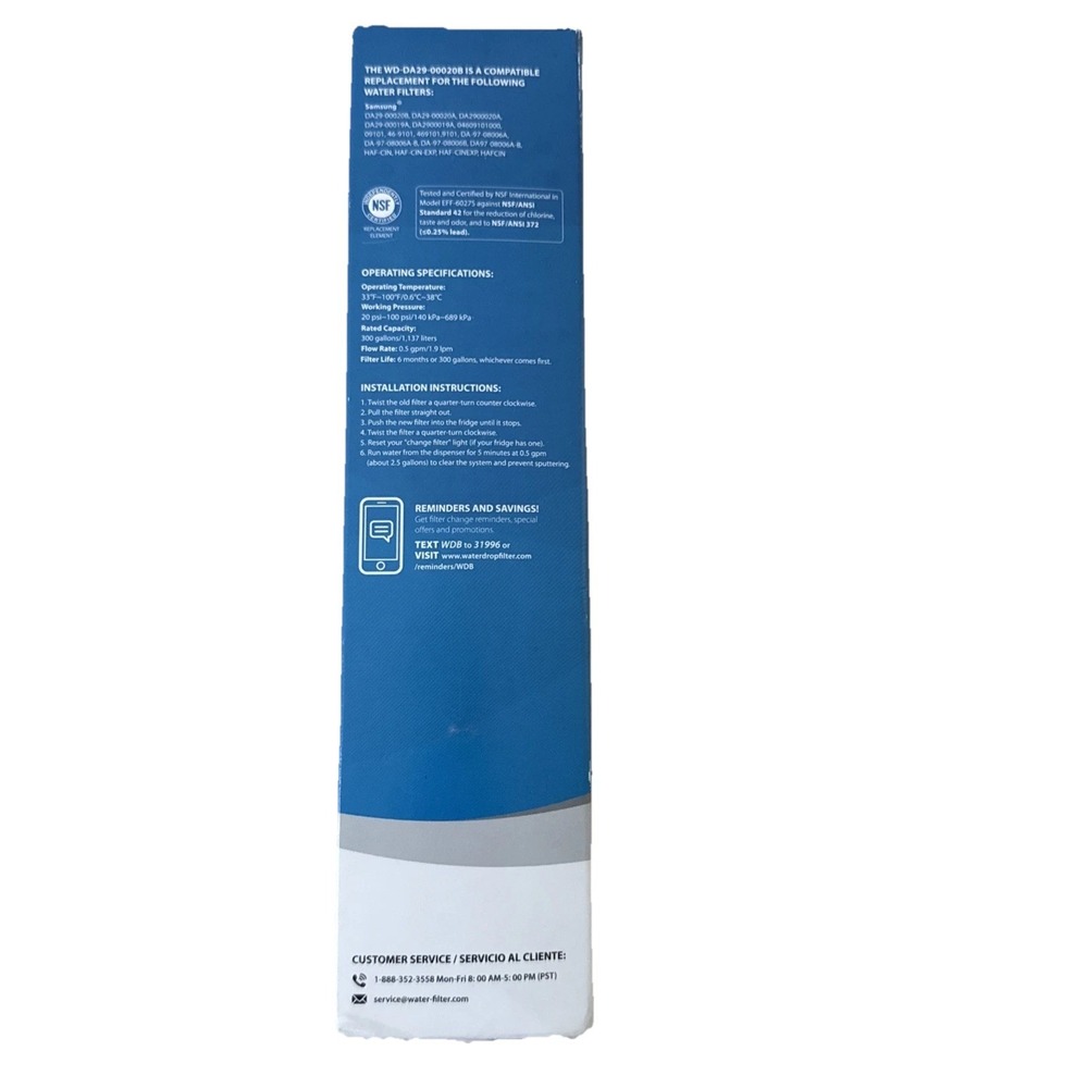 Waterdrop WD-DA29-00020B Refrigerator Water Filter Replacement For Samsung NEW - Picture 4 of 4